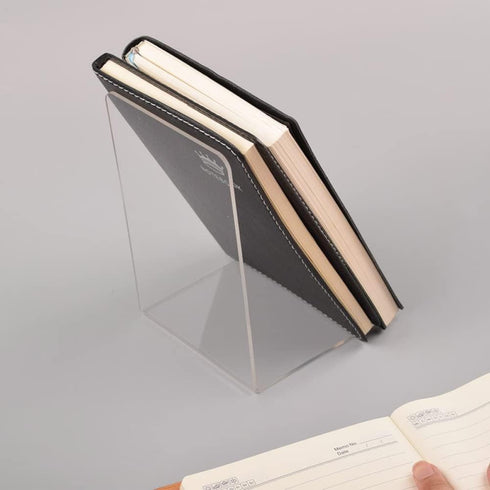 1 Piece Bookend Book End Acrylic Bookend Heavy Duty Book End Book Holder Stopper L Shaped Book Stopper Desktop Organizer for Books Movies CDs(Tran...