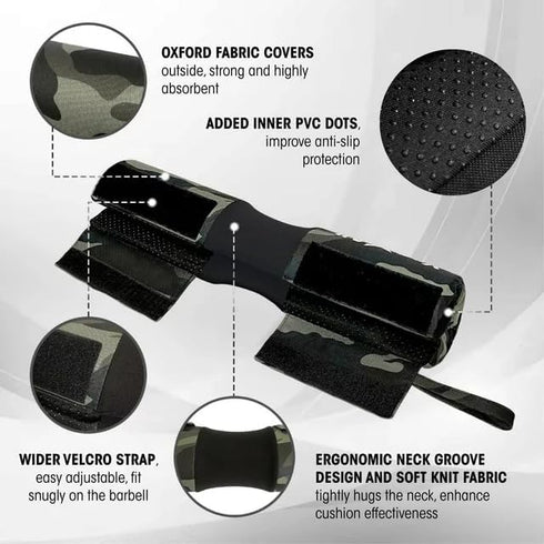 Yes4All Barbell Thick Foam Nylon Pad, Neck Shoulder Protective Pad For Lunges, Squats And Hip Thrust Fit Standard Olympic Bar...