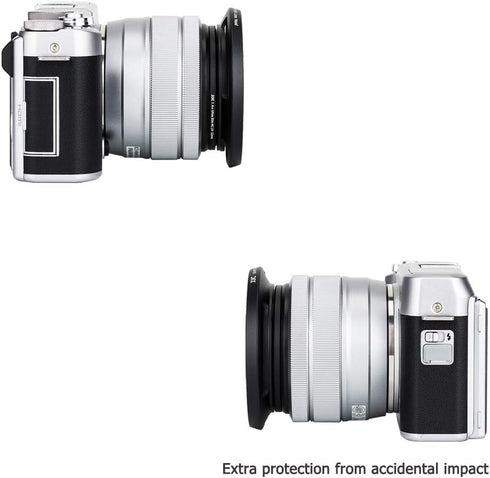 52mm Screw in Lens Hood Shade Cover for Fujifilm Fuji Fujinon XC 15-45mm F3.5-5.6 OIS PZ Lens on Camera X-T30 II X-T20 X-T10 X-T200 X-T100 X-A7 X-...