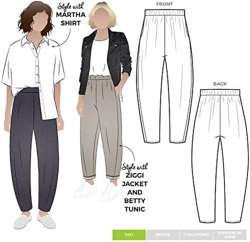 Style Arc Sewing Pattern - Bob Woven Pant (Sizes 04-16)...