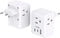 2 Pack European Travel Plug Adapter, One Beat International Power Plug Adapter with 3 Outlets 1 USBA 2 USB C, Type C Plug Adapter Travel Essential...