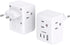 2 Pack European Travel Plug Adapter, One Beat International Power Plug Adapter with 3 Outlets 1 USBA 2 USB C, Type C Plug Adapter Travel Essential...