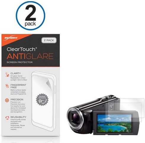 BoxWave Screen Protector Compatible with Sony HDR-PJ380 - ClearTouch Anti-Glare (2-Pack), Anti-Fingerprint Matte Film Skin...