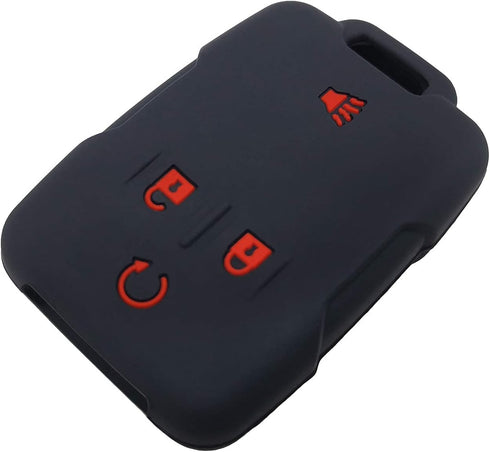 GFDesign 2Pcs Silicone 4 Buttons Key Fob Cover Remote Case Keyless Protector Compatible with Chevrolet Chevy Colorado Silverado Suburban Tahoe GMC...