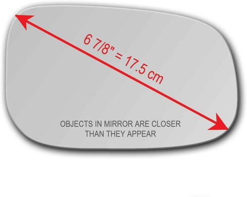 New Replacement Mirror Glass with FULL SIZE ADHESIVE for Volvo | 2007-2009 S60 | 2007-2011 S80 S40 V50 V70 | 2008-2013 C30 C70 | Passenger Side Vi...