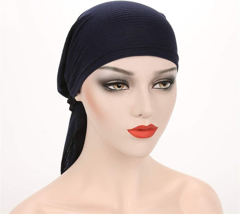 Womens Turban Chemo Hat Head Scarves Slip-On Pre-Tied Headwear Bandana Sleep Hair Cover...