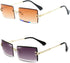 Dollger Rimless Rectangle Sunglasses for Women Fashion Frameless Square Glasses for Men Ultralight UV400 Eyewear Unisex...