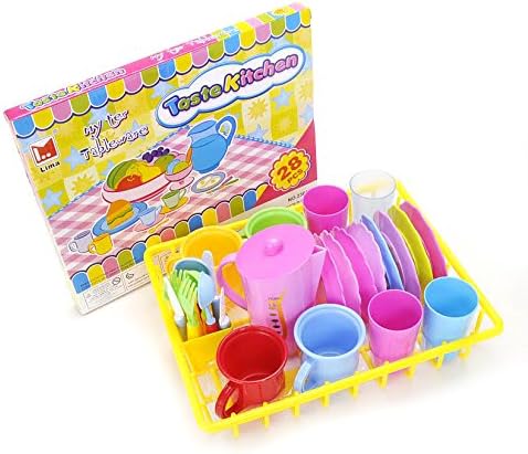 PowerTRC Kids Wash and Dry Kitchen Dishes and Tea Playset...