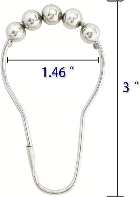 Shower Curtain Hooks Rings for Bathroom, 12PCS Chrome Stainless Steel Rust Resistant Shower Rings for Curtains Kitchen Utensils Bathroom Decoratio...