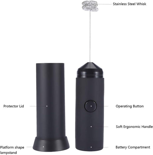 Stainless Steel Egg Blender, Milk Frother, Handheld Whipped Cream Coffees, Smoothies For Home Kitchen(Black)...