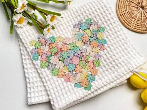 HukDok Mini Flowers with Thread Stem Mulberry Paper Flower Embellishment Card Craft Supplies Scrapbooking DIY Card Crafts Projects. (Pastel Tones)...