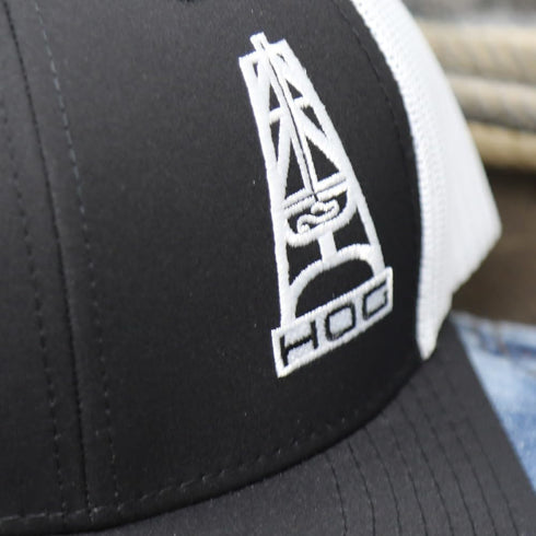 HOOEY Oil Gear (HOG) Adjustable Snapback Mesh Trucker Back Hat...