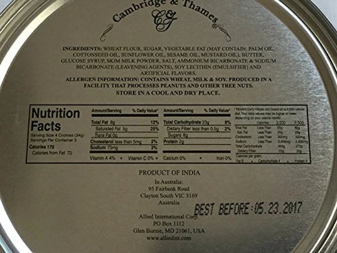 Cambridge & Thames Danish Style Butter Cookies 4 Oz Mini Tin (1 Tin)...
