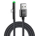 mcdodo Right Angle Design Extra Long Gaming Charger Cable with Green LED Light USB Charging& Syncing Cord Compatible iPhone Xs MAX XR X 8 8 Plus 7...