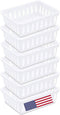 Tribello Mini Plastic Baskets for Organizing, White Drawer/Closet Storage Tray, Size 6 x 5 x 2 - Pack of 6 - Made in USA...