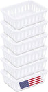 Tribello Mini Plastic Baskets for Organizing, White Drawer/Closet Storage Tray, Size 6 x 5 x 2 - Pack of 6 - Made in USA...
