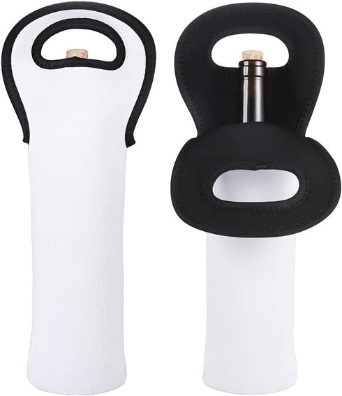 Sublimation Blanks Wine Bag Insulated, Portable Neoprene Wine Tote Holders and Wine Carrier Bag for Wine/Beer/Cans/Water, Wine Bottle Protector fo...