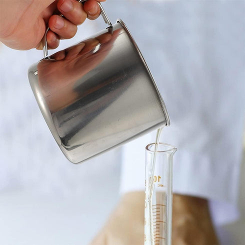 Hemobllo Stainless Steel Beaker, Lab Graduated Beaker with Handle Chemistry Lab Cups Scientific Laboratory Supplies for Liquids Solids (500ml)...