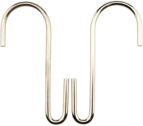LQJ Pro Large S Hooks Anti-Rust Hang Iron Cast Pots and Pans from Wire Rack Shelf Narrow End Don't Come Off 7 Pack 3.7" Length Solid Metal Hang To...
