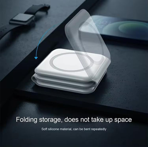 Wireless Charging Station: 3 in 1 Foldable Charging Station for iPhone, Wireless Charger for iPhone 15, 14, 13 Pro Max, Apple Watch & AirPods, Whi...