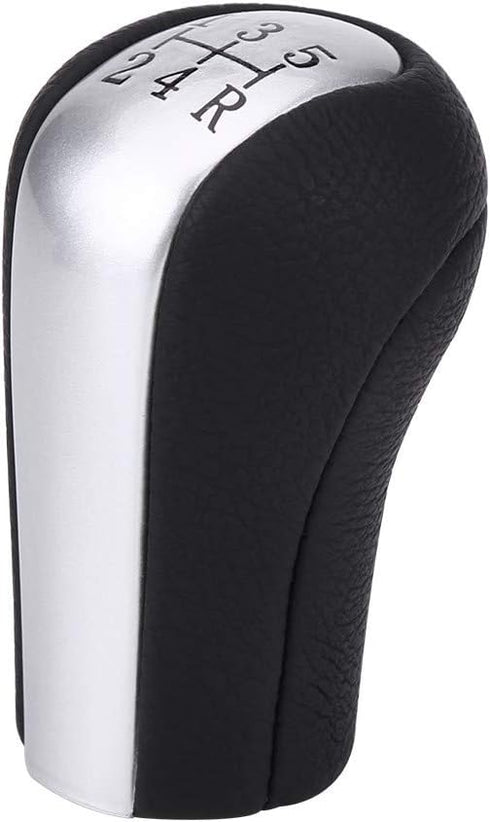 5 Speed Gear Shift Knob, Manual Gear Shift Knob Kit with Black Gear Stick Gaiter Cover Leather Shift Boot Cover Gear Shift Knob Gearstick Gaiter B...