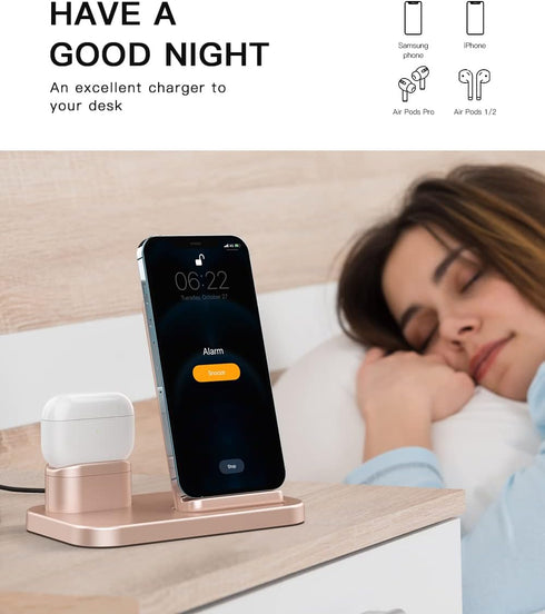BEACOO Angle Adjustable Wireless Charger, 2 in 1 Wireless Charging Station for iPhone and AirPods, Charging Dock for AirPods Pro/2/1, 7.5W Qi Fast...