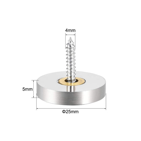 uxcell Mirror Screws Decorative Caps Cover Nails Brushed Stainless Steel 25mm 4pcs...