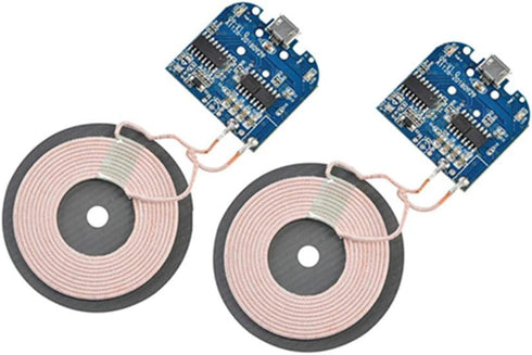 2Pcs Qi Wireless Charger PCBA Circuit Board with Coil Pad Charging for DIY K9G9...