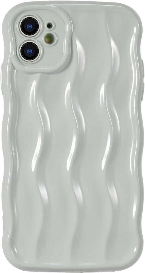 Water Ripple Curly Wave Frame for iPhone 11 Case,Soft Slim Silicone Water Ripple Pattern iPhone 11 Phone Case, Gray...