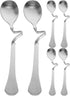 SOLUSTRE 6pcs Stainless Steel Espresso Spoon with Curved Handle Honey Milk Coffee Mixing Spoons Dessert Spoons for Specialty Ice Cream Appetizer S...