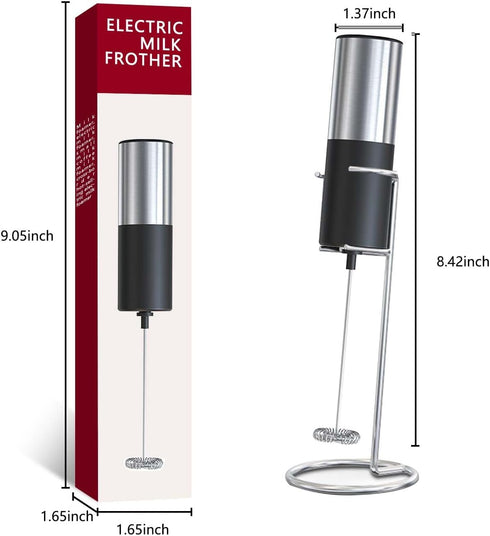 Strong stainless steel hand-held milk foam machine, portable beverage mixer, efficient foam rod, professional whisk, create the perfect coffee foa...