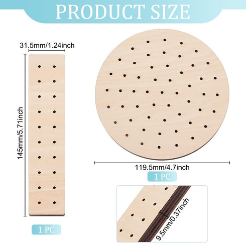 BENECREAT 2 Style Clay Wood Bake Baking Holder, Round & Rectangular Basswood Plywood Stud Earring Assembly Baking Tool for Making Earrings, 9.5mm ...
