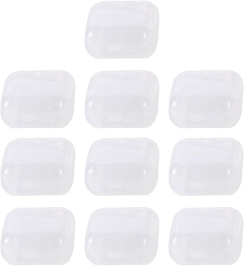 10Pcs White Storage Box, Mini Square Clear Plastic Organizer, Lightweight Travel Kit for Earplugs, Jewelry, Beads, Coins, Craft Gadgets - Approx O...