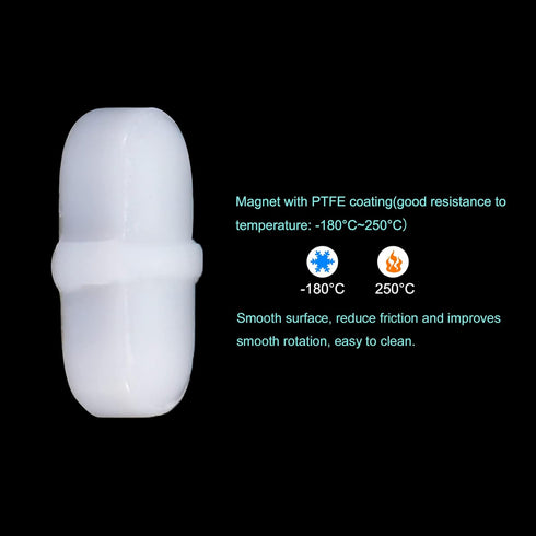 MECCANIXITY Magnetic Stirrer Mixer Stir Bar Rod 10mm/0.39" with Ring Shape PTFE Coating Magnet White for Laboratory 3Pcs...