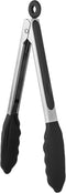 600ºF Heat Resistant Kitchen Tongs: U-Taste 9 inch Silicone Cooking Tong with Firm Sealed Non Stick Rubber Tips & Silicon Coated 18/8 Stainless St...