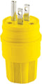 EATON 14W47-K Arrow Hart Straight Blade Watertight Grounded Electrical Plug, 125 Vac, 15 A, 2 P, 3 W , Yellow...