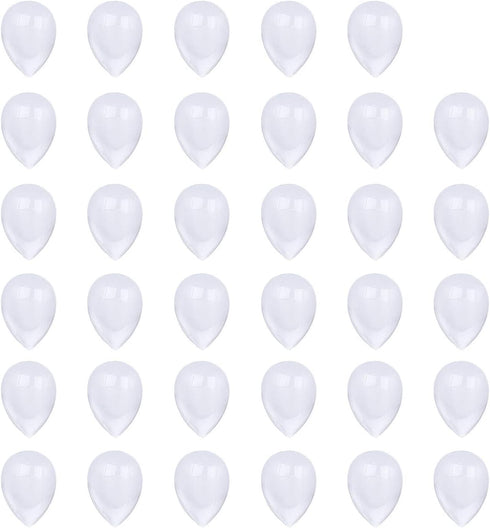 HAUTOCO 72pcs Teardrop Glass Cabochons 18x25mm Flat Back Clear Cabochon Dome Tiles Non-calibrated for Cameo Pendant Photo Craft Jewelry Making...