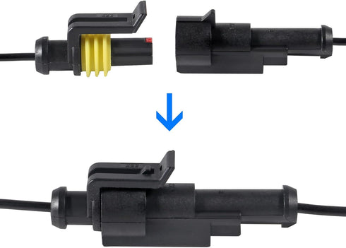 AITRIP 10 Kit 1 Pin Connector,Way Car Waterproof Electrical Connector,1 pin Plug Auto Electrical Wire Connectors with Wire 16 AWG Marine for Car, ...