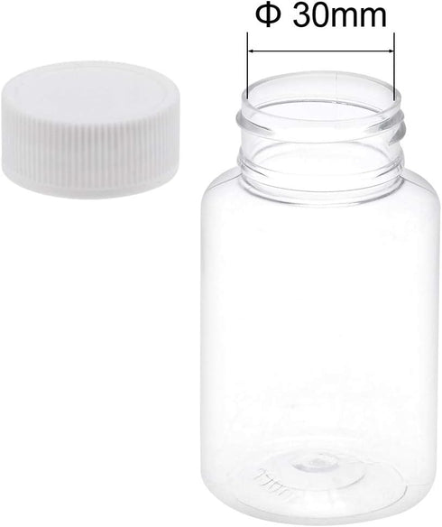 uxcell 3.4 oz/100ml PET Plastic Lab Chemical Reagent Bottle Wide Mouth Liquid/Solid Storage Container Clear Bottles w Tamper Evident Caps 5pcs...