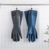 HOMSSEM Dishwashing Gloves with Hanging Hooks 2Pairs of Dish Gloves Latex Navy, Gray Rubber Gloves for Cleaning...