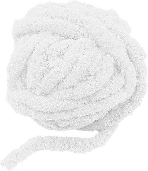 Chunky Yarn for Arm Knitting Blanket White Chunky Chenille Yarn......