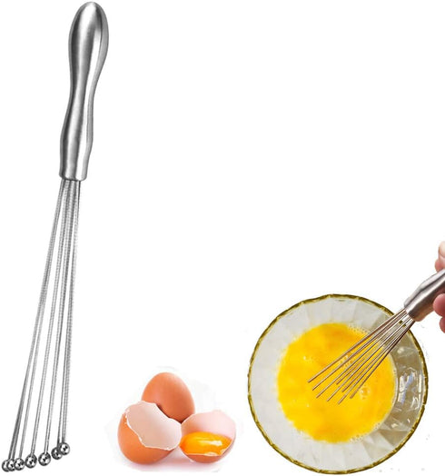 Egg Whisks 12 INCH Stainless Steel Ball Whisk Egg Beater Manual Mixer for Sauces Cream egg...