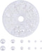 PandaHall Elite 1 Box About 690 Pcs White Assorted Mixed Sizes 4-12mm Flat Back Pearl Cabochons...