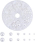 PandaHall Elite 1 Box About 690 Pcs White Assorted Mixed Sizes 4-12mm Flat Back Pearl Cabochons...