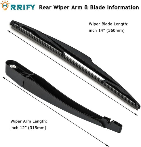 Rear Wiper Arm blade Set for Dodge Grand Caravan 2008-2015, for Chrysler Town and Country 2008-2015 Rear Windshield Window Wiper Kit, Replaces OE:...