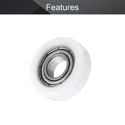 MroMax Roller Idler Bearing Pulley-8 x 22 x 7mm Sliding Conveyor Nylon Wheel with 688ZZ Bearing for Furniture, Hardware Accessories and Mobile Doo...