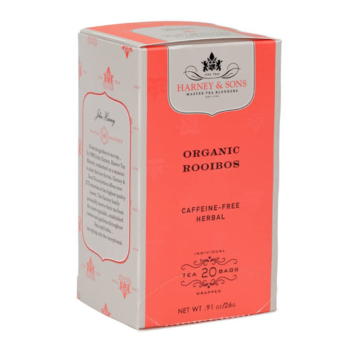 Harney & Sons Premium Tea, Organic Rooibos Herbal Tea, Individually Wrapped Tea Bags, 20/box...