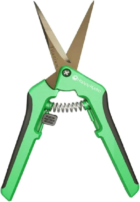 Happy Hydro - Trimming Scissors - Straight Tip - Titanium Coated Blades with Spring-Loaded Comfort Grip Handles - 1 Pack...