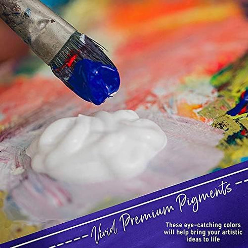 Acrylic Paint Set for Adults and Kids - 12 Pack of 12mL Paints with 3 Art Brushes, Non-Toxic Craft Paint for Easter Eggs, Ceramic Rock Paint - Art...