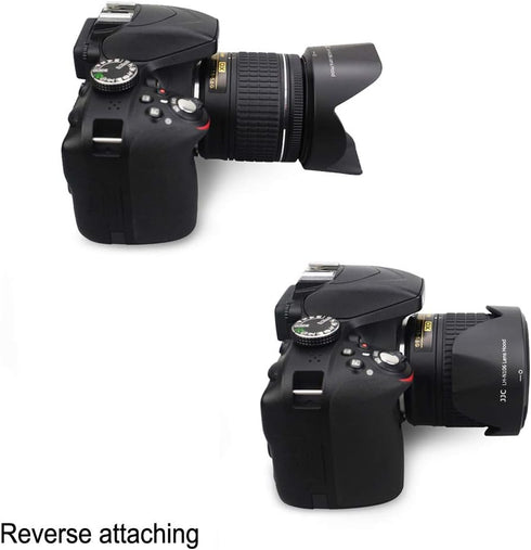 Camera Lens Hood JJC Lens Shade for Nikon AF-P DX NIKKOR 18-55mm f/3.5-5.6G VR Lens & Nikon 1 NIKKOR VR 10-100mm f/4-5.6 Lens Replaces Nikon HB-N1...